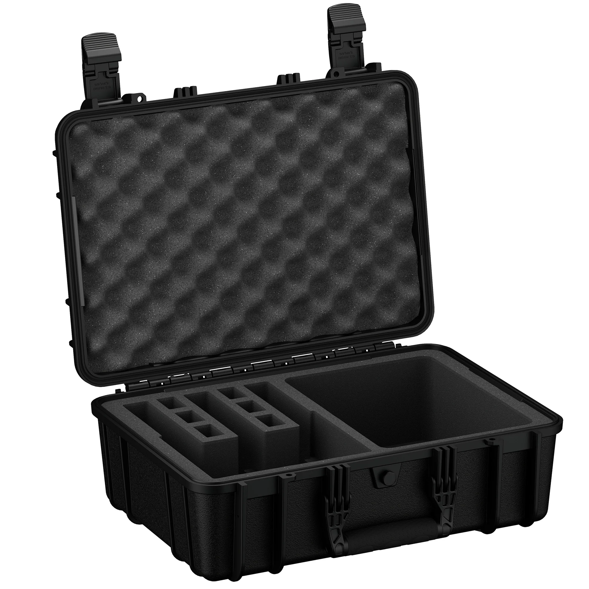 Durable 18-inch pistol case with customizable foam interior for secure storage and transport of up to three handguns.