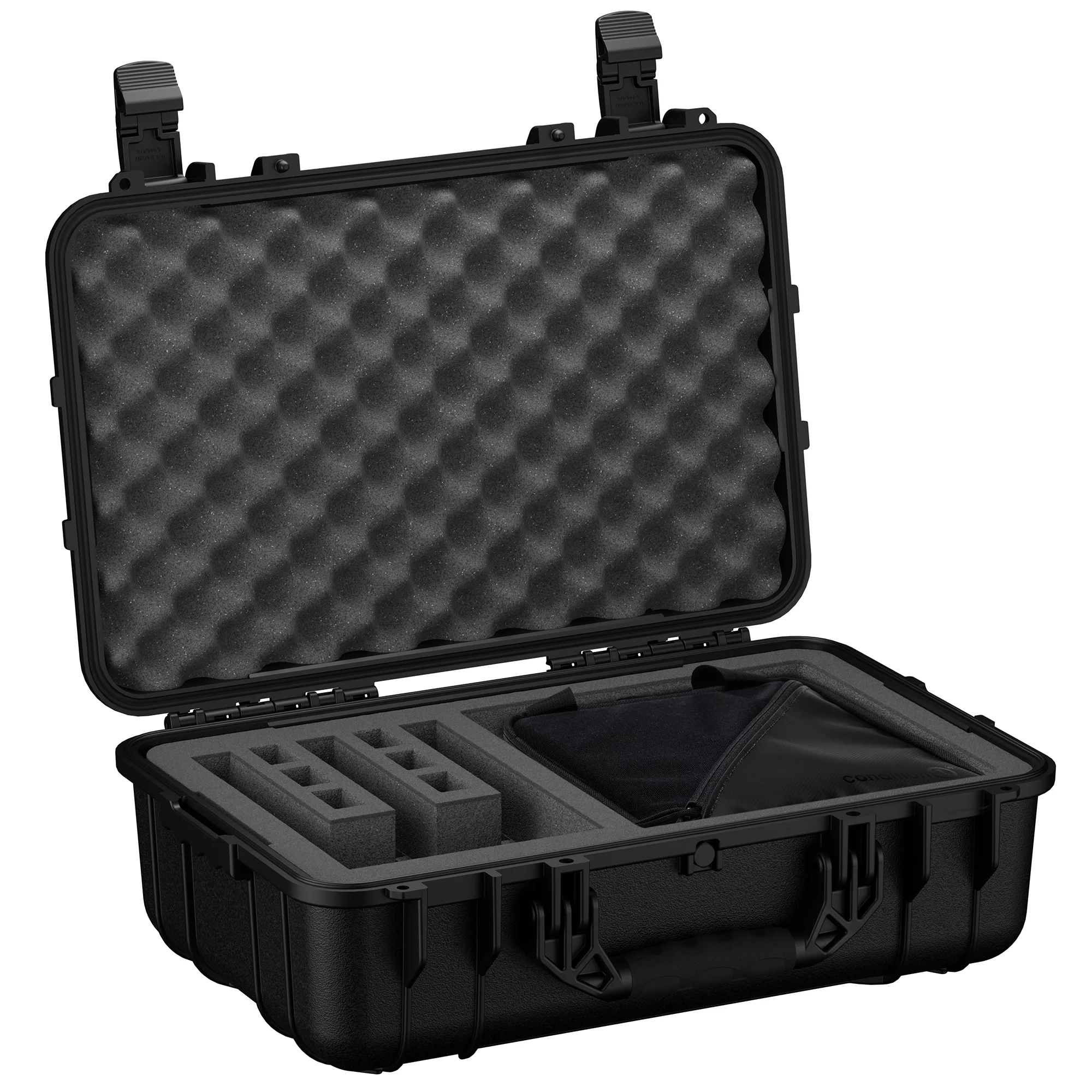 Black 22-inch pistol and range bag with foam-padded interior, designed for firearm storage and transport.