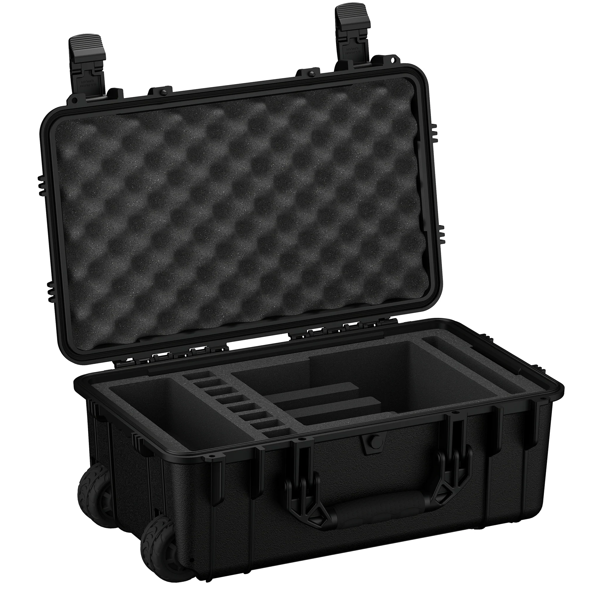 Durable 22-inch hard case designed for securely storing and transporting up to four pistols with customizable foam interior.
